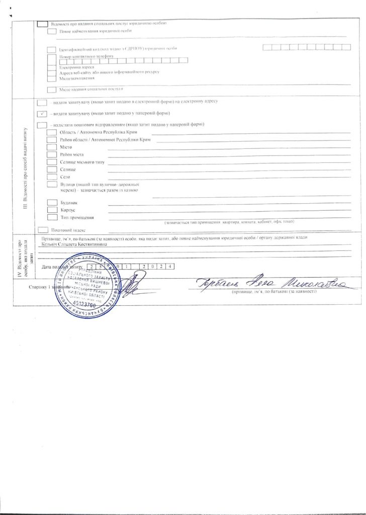 витяг, сертификат, Киев, лицензия, дом престарелых